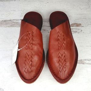 Free People | Nova Sunsilk Saddle Brown Soft Leather Sip-On Mules